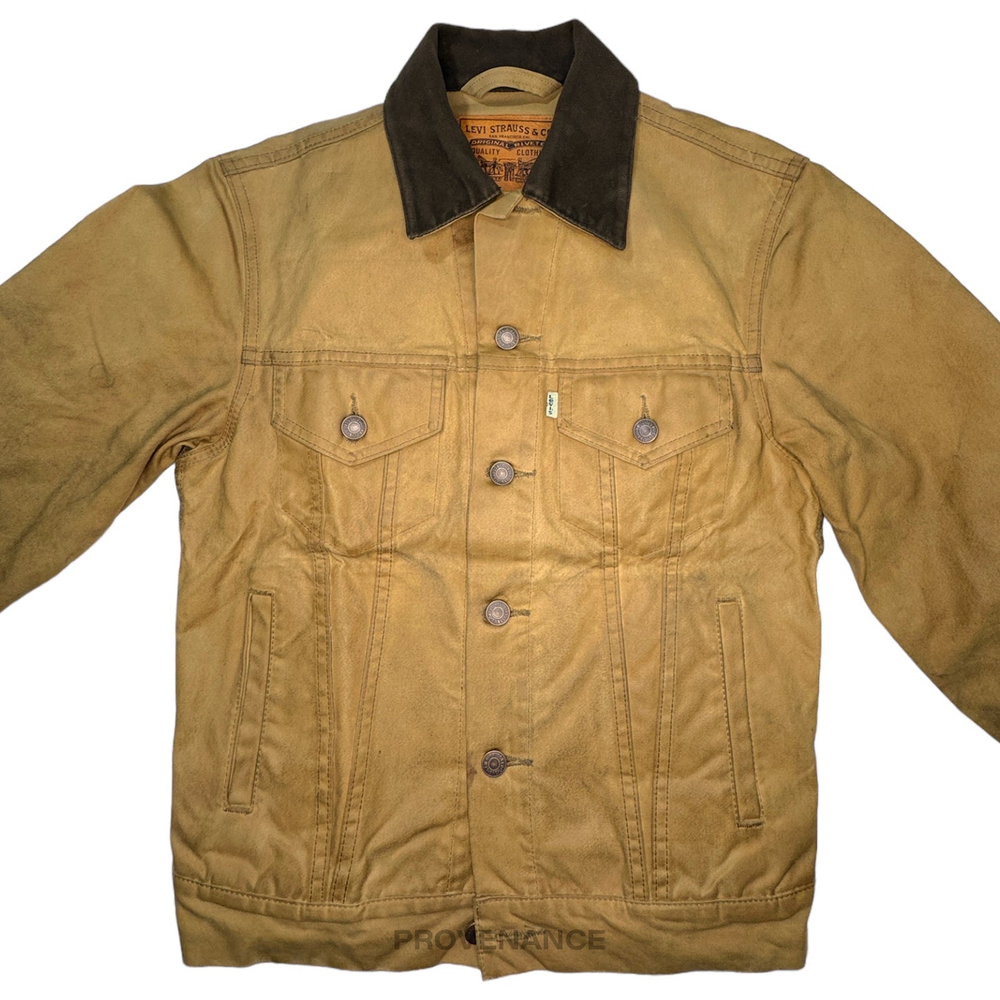 🔴 Levis x Filson Trucker Jacket - Tan Waxed Tin Cloth S