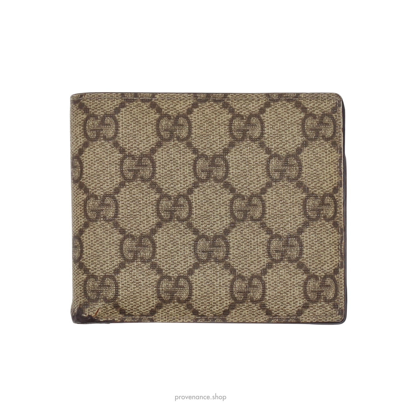 🔴 Gucci GG Supreme Bifold Wallet - Brown