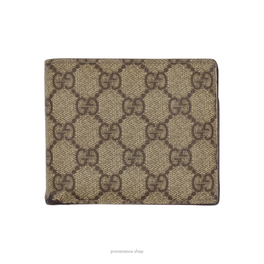 🔴 Gucci GG Supreme Bifold Wallet - Brown