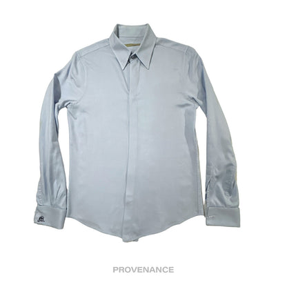 🔴 Balenciaga Monogram Woven Shirt - Powder Blue S