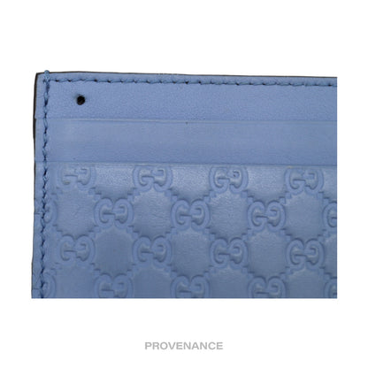 🔴 Gucci Card Holder Wallet - Powder Blue MicroGuccissima