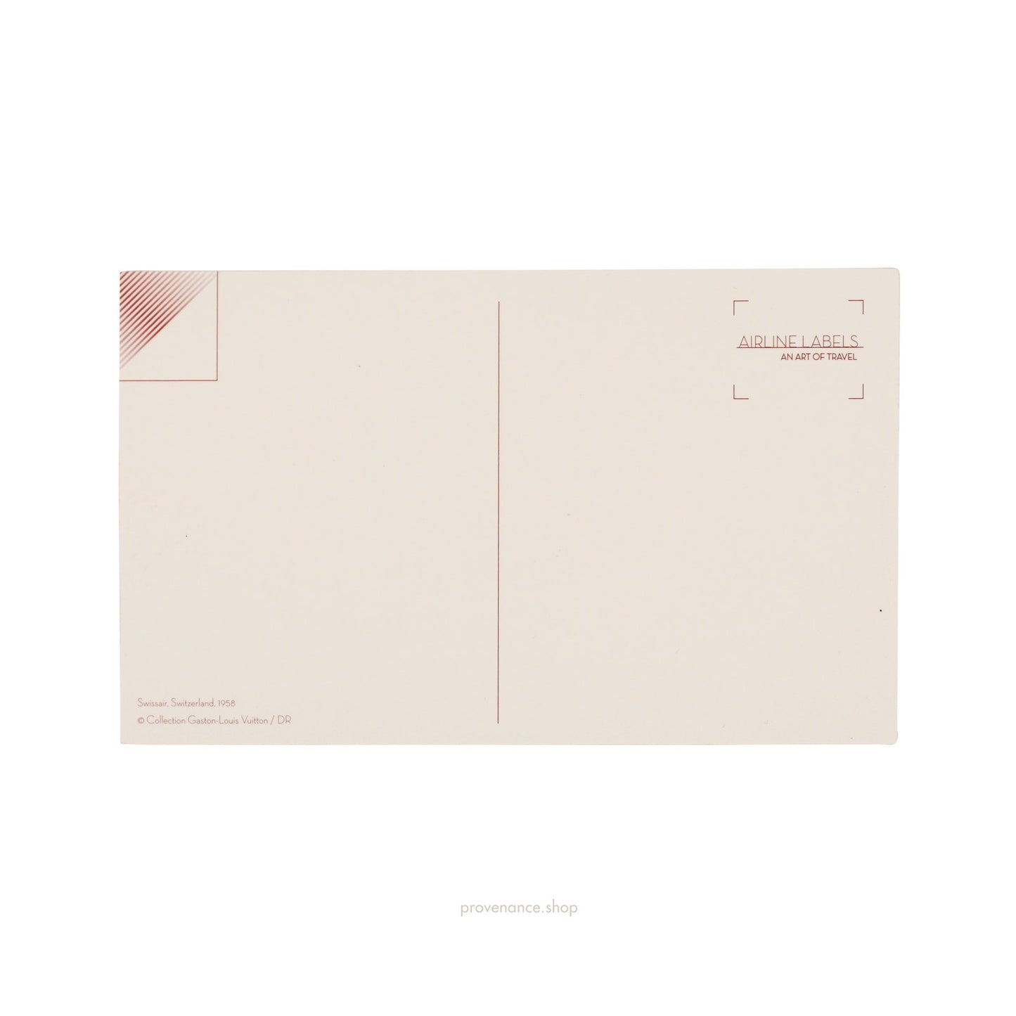 🔴 Louis Vuitton Airline Label Postcard Sticker- SWISSAIR MIDDLE EAST