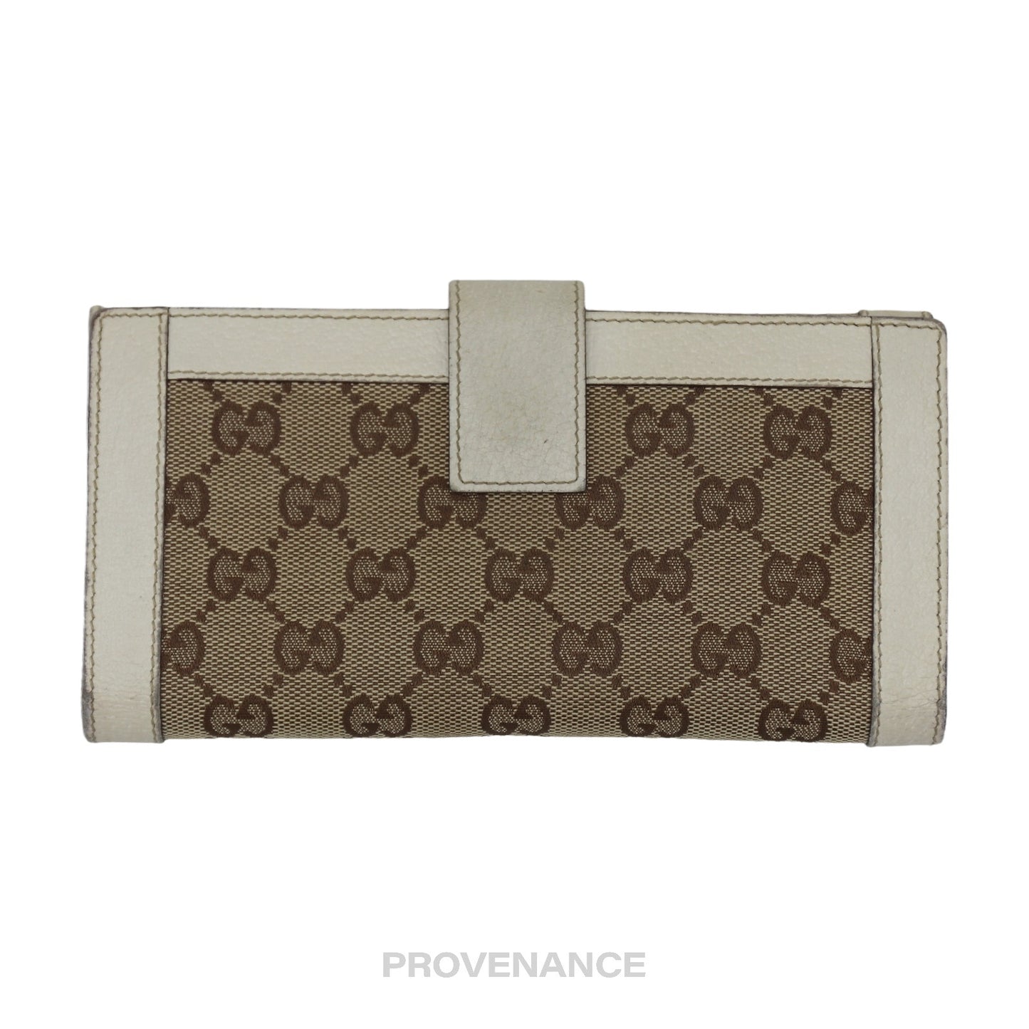 🔴 Gucci GG Canvas Long Wallet - White