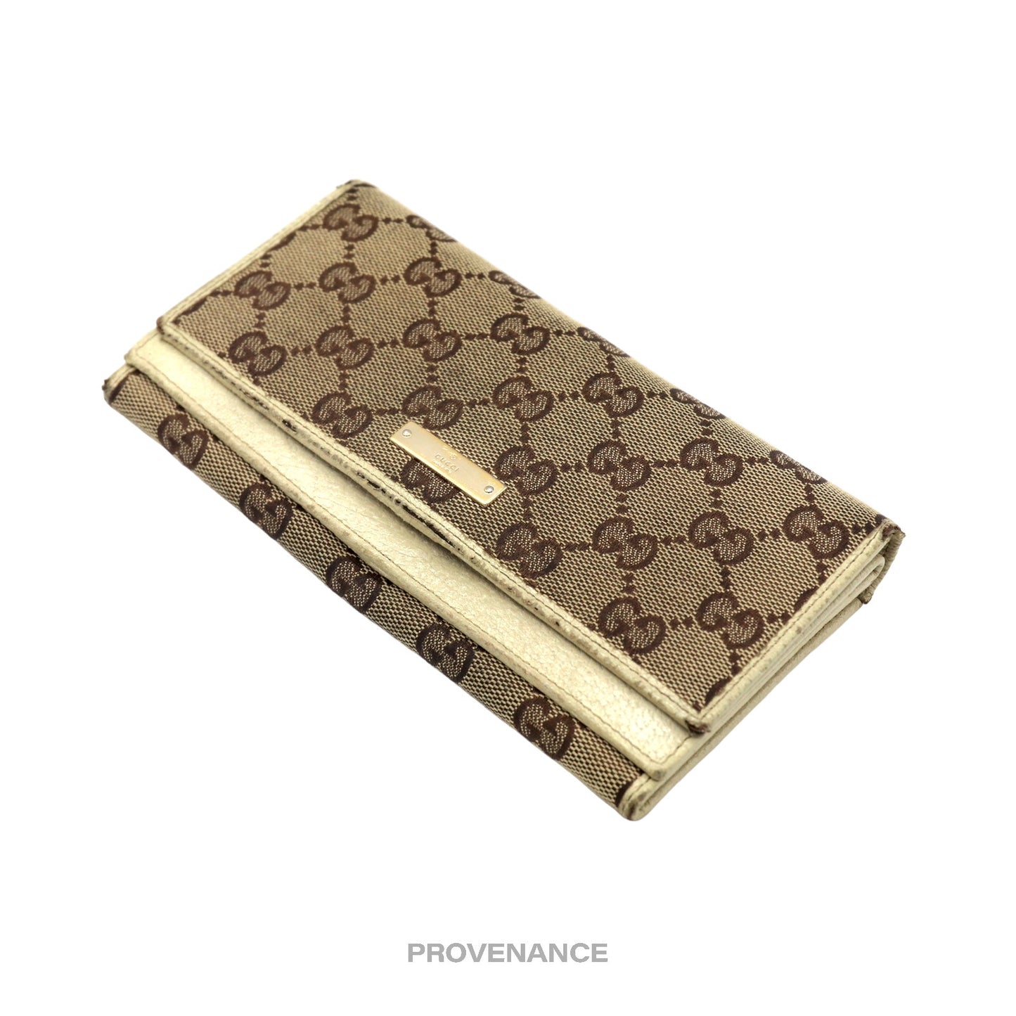 🔴 Gucci GG Canvas Long Wallet - White