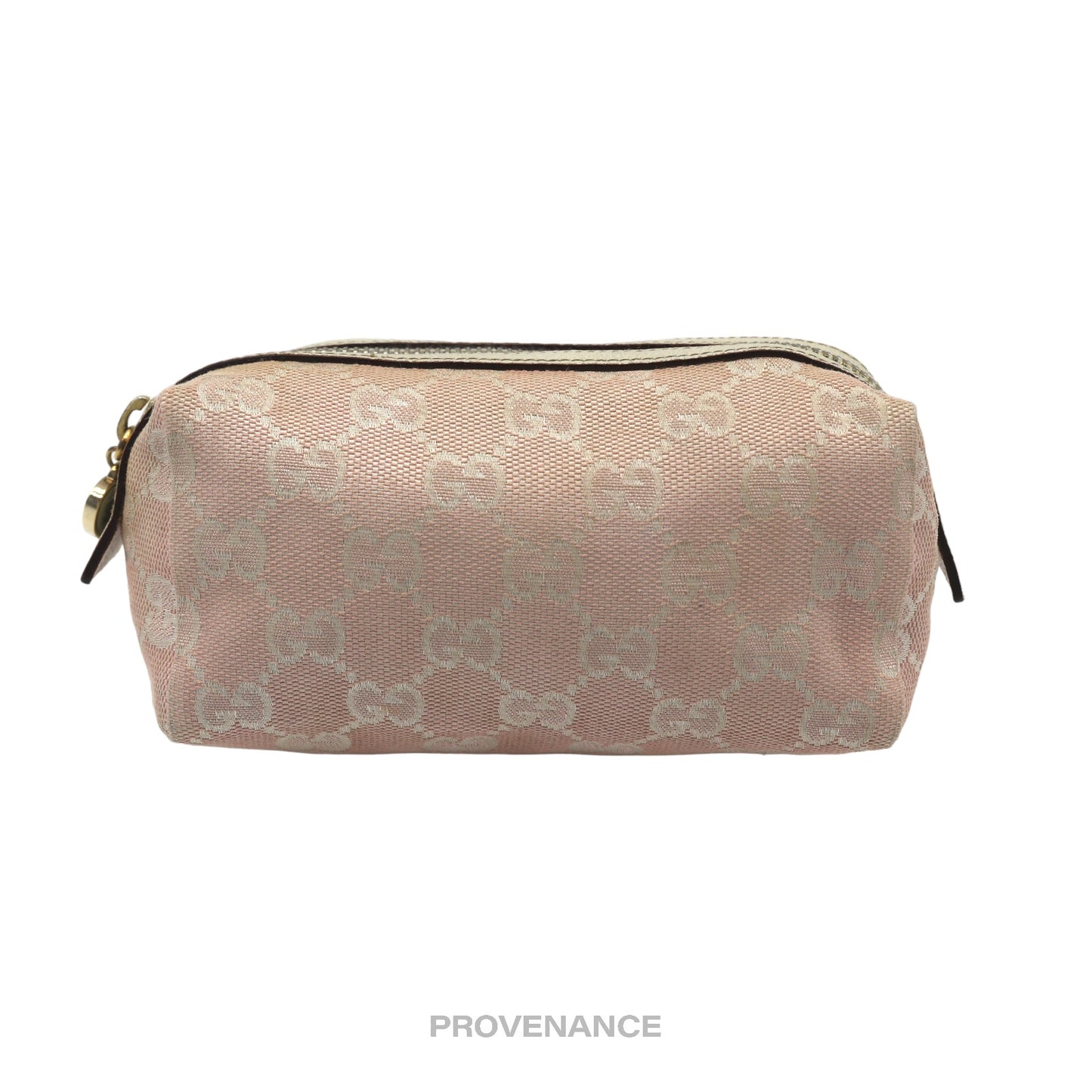 🔴 Gucci Cosmetic Pouch - Powder Pink GG Canvas Heart