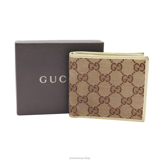 🔴 Gucci  GG Canvas Bifold Wallet - Brown