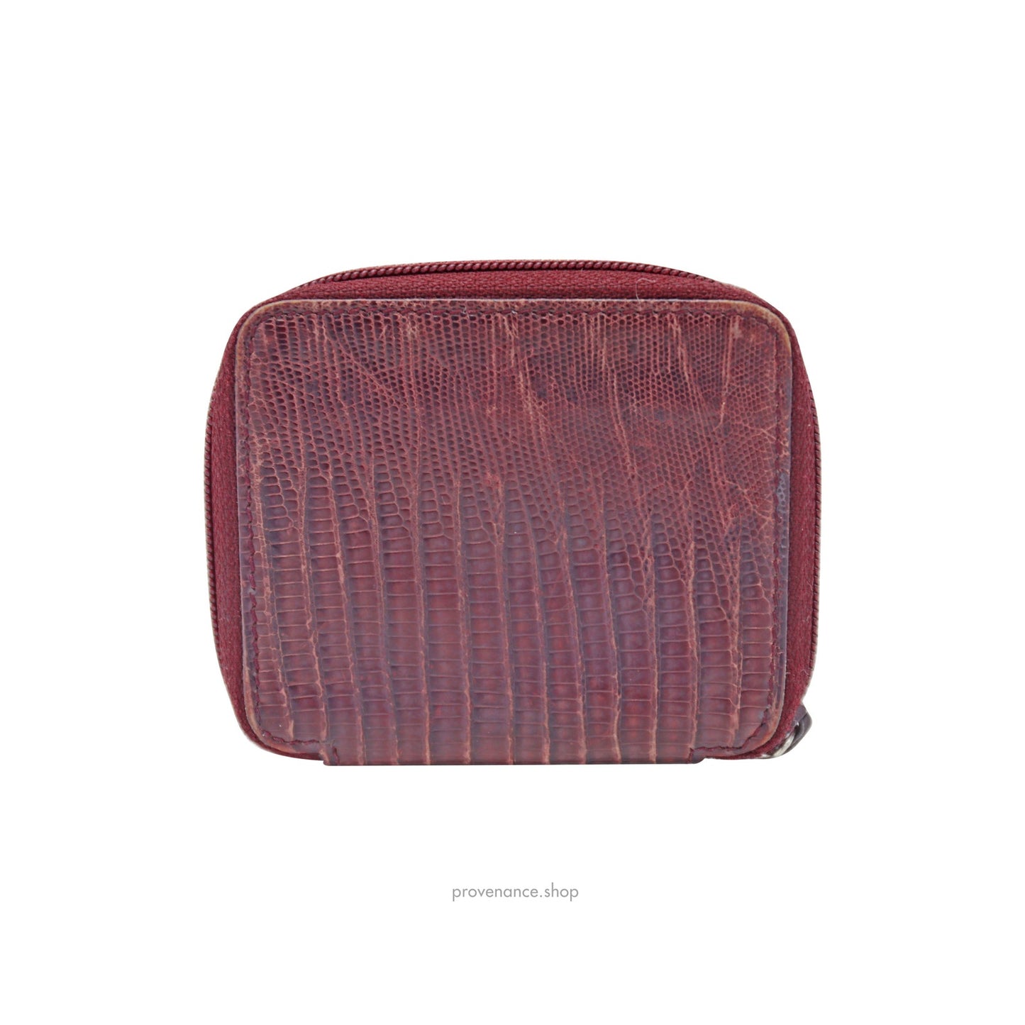 🔴 Gucci Zip Coin Wallet - Wine Lizard Leather