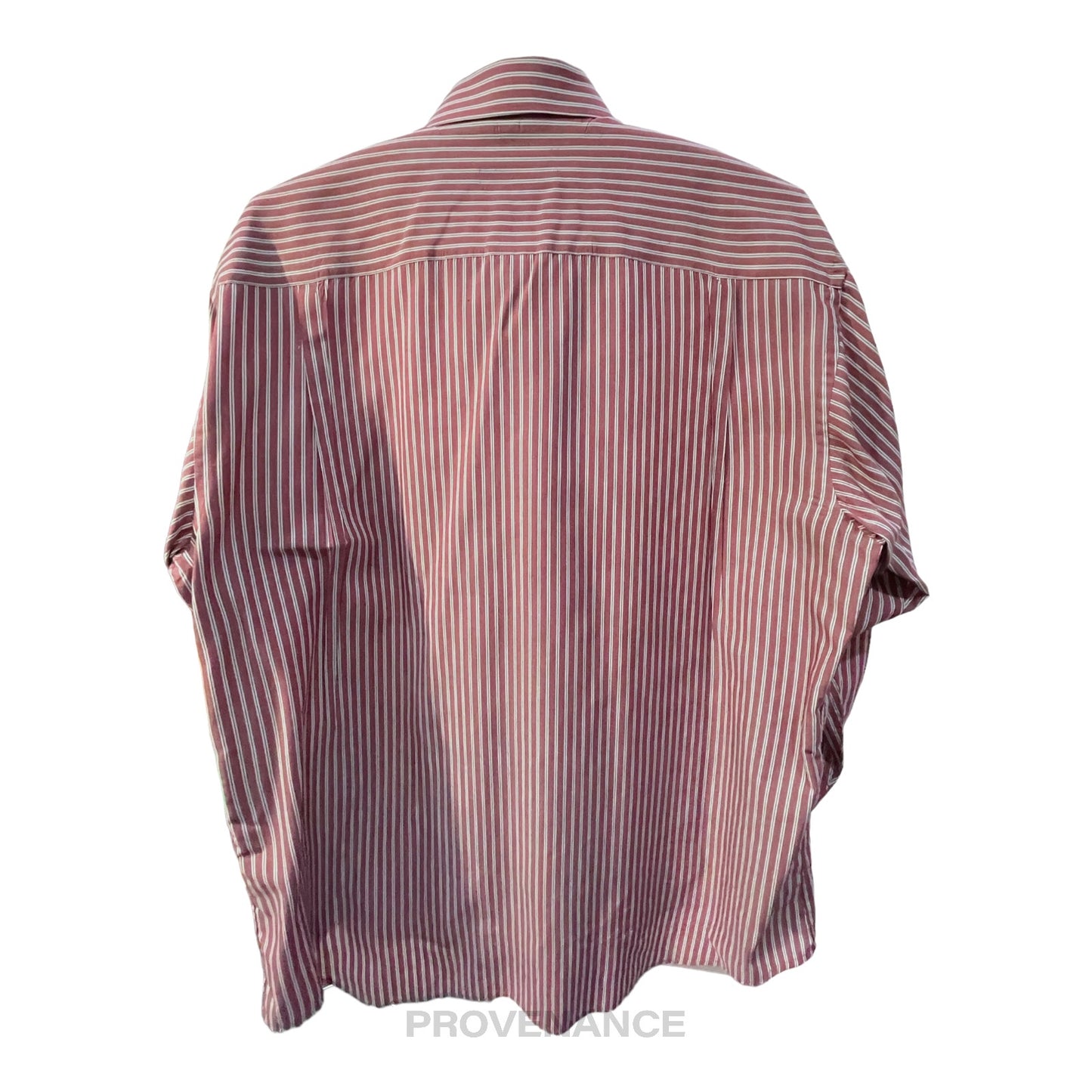 🔴 Balmain Button Down Shirt - Red/White Striped