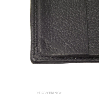 🔴 Gucci Bifold Wallet - Black GG Canvas with Web Detail