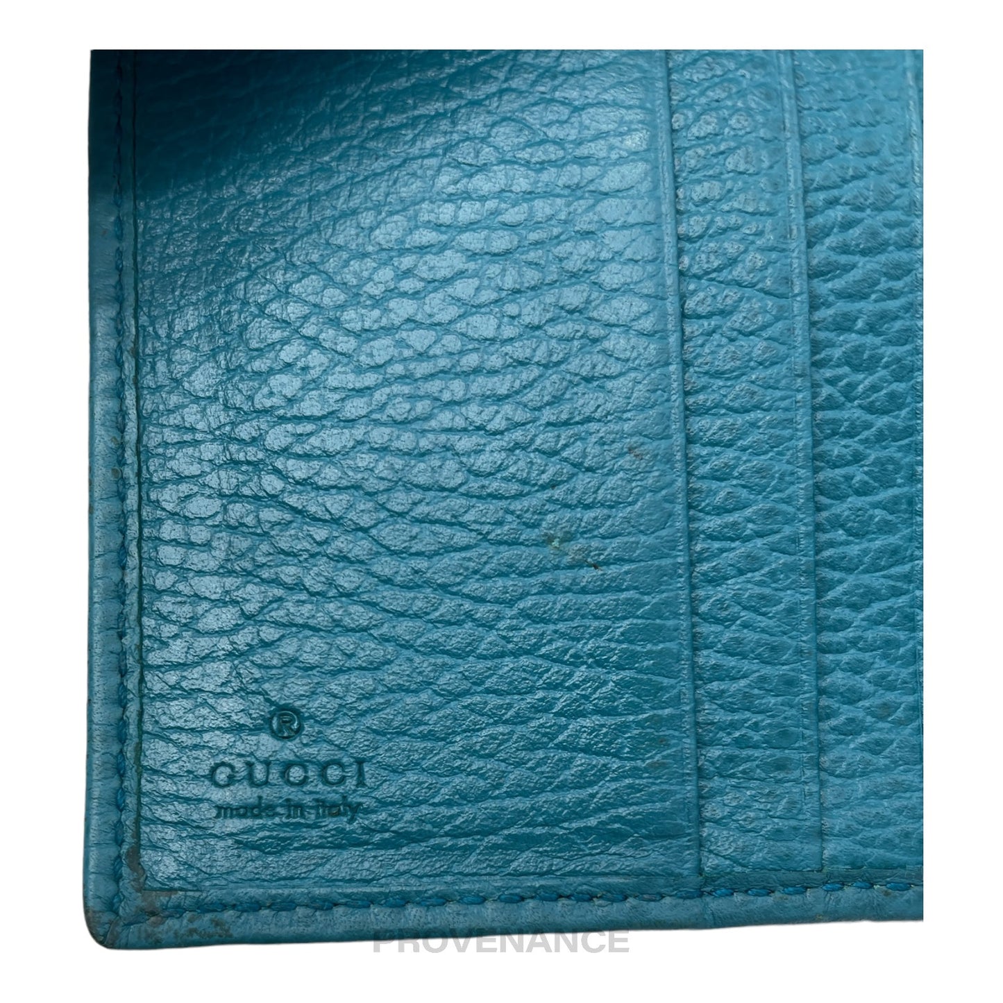 🔴 Gucci Pocket Organizer Wallet - Turquoise Tumbled Leather