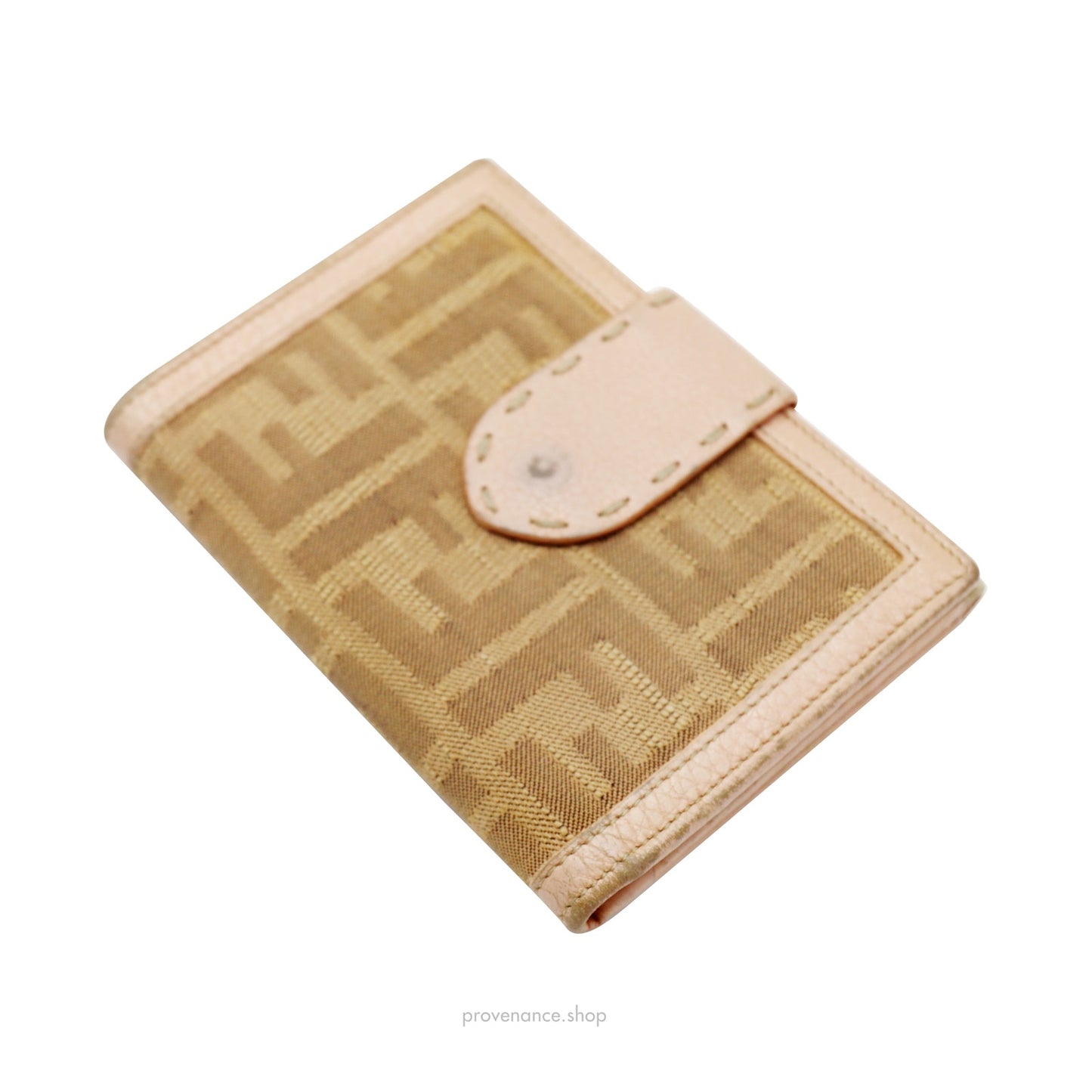 🔴 Fendi Compact Trifold Wallet - Pink Zucca FF