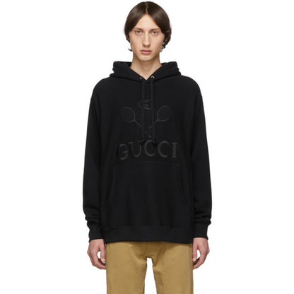 🔴 Gucci Tennis Hoodie - Black French Terry  L