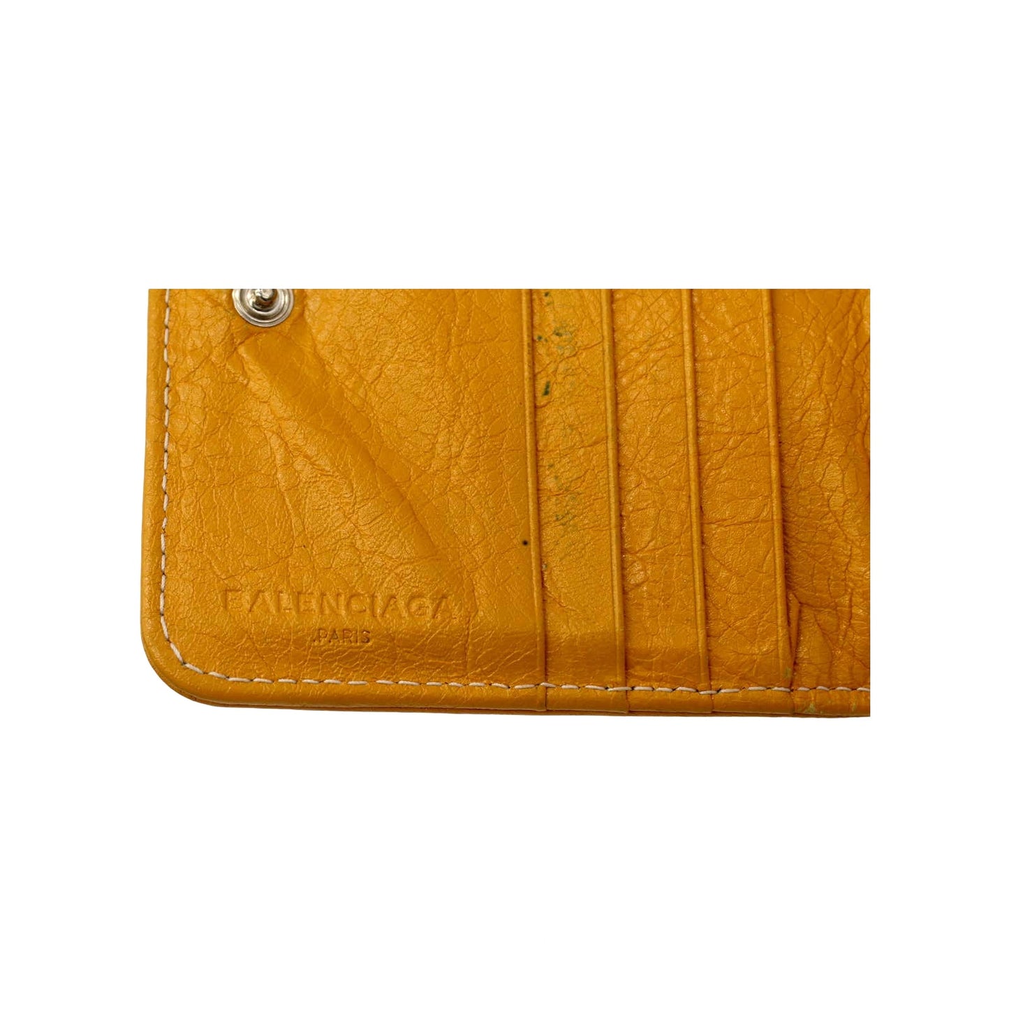 🔴 Balenciaga Bazaar Zip Wallet - Yellow Striped