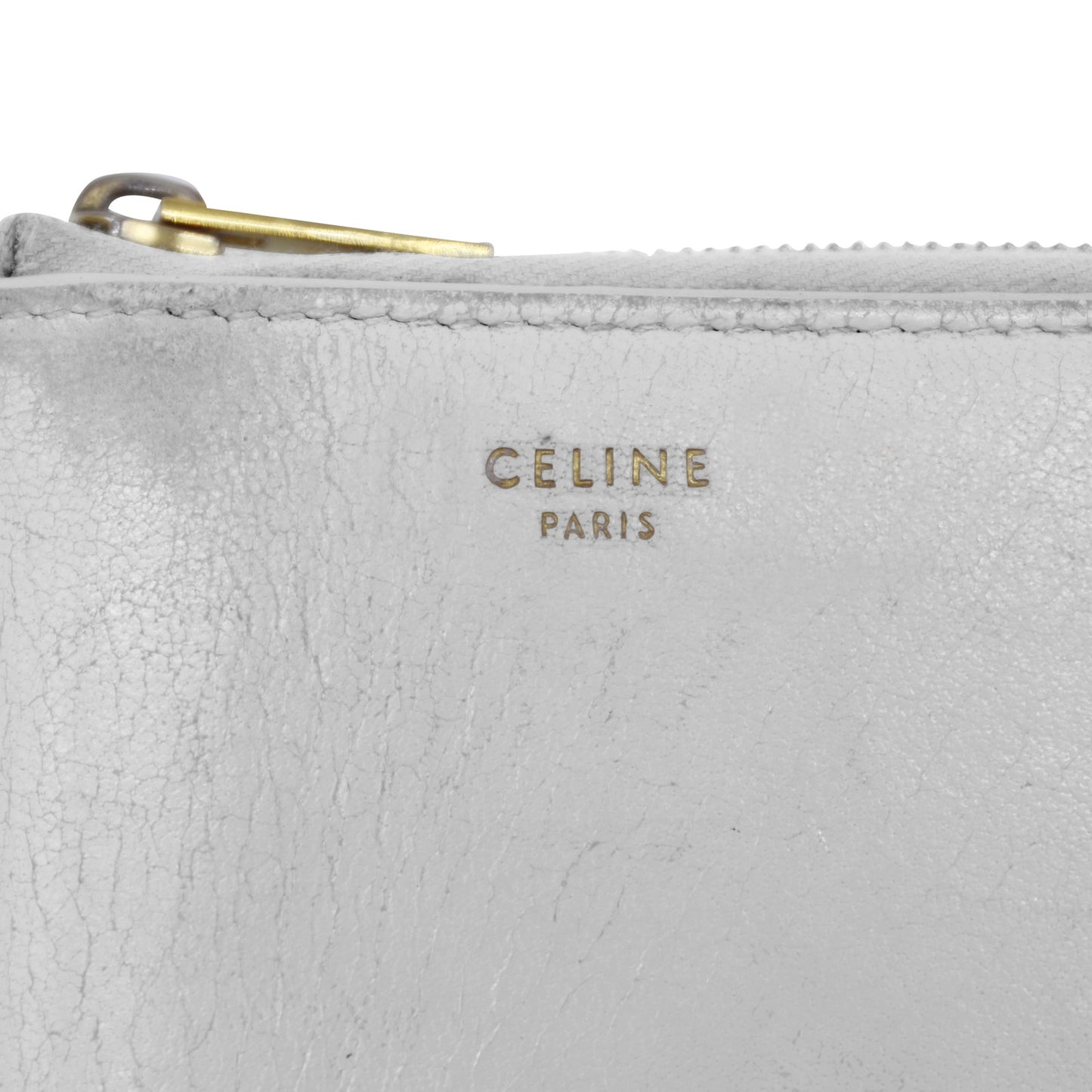 🔴 Celine Compact Zip Wallet - White/Red