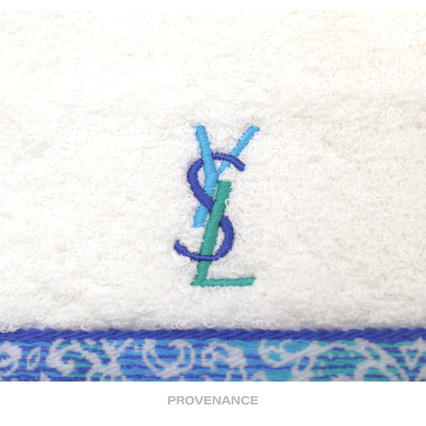 🔴 Yves Saint Laurent YSL Face Towel - White French Terry