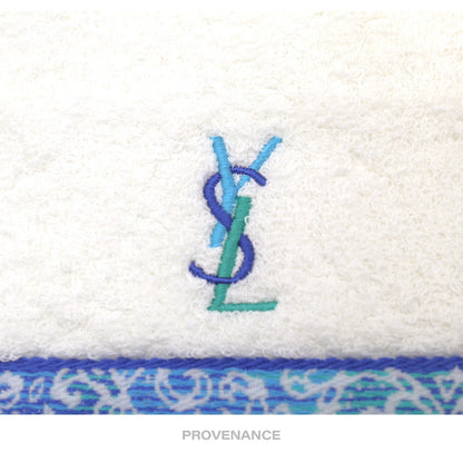 🔴 Yves Saint Laurent YSL Face Towel - White French Terry