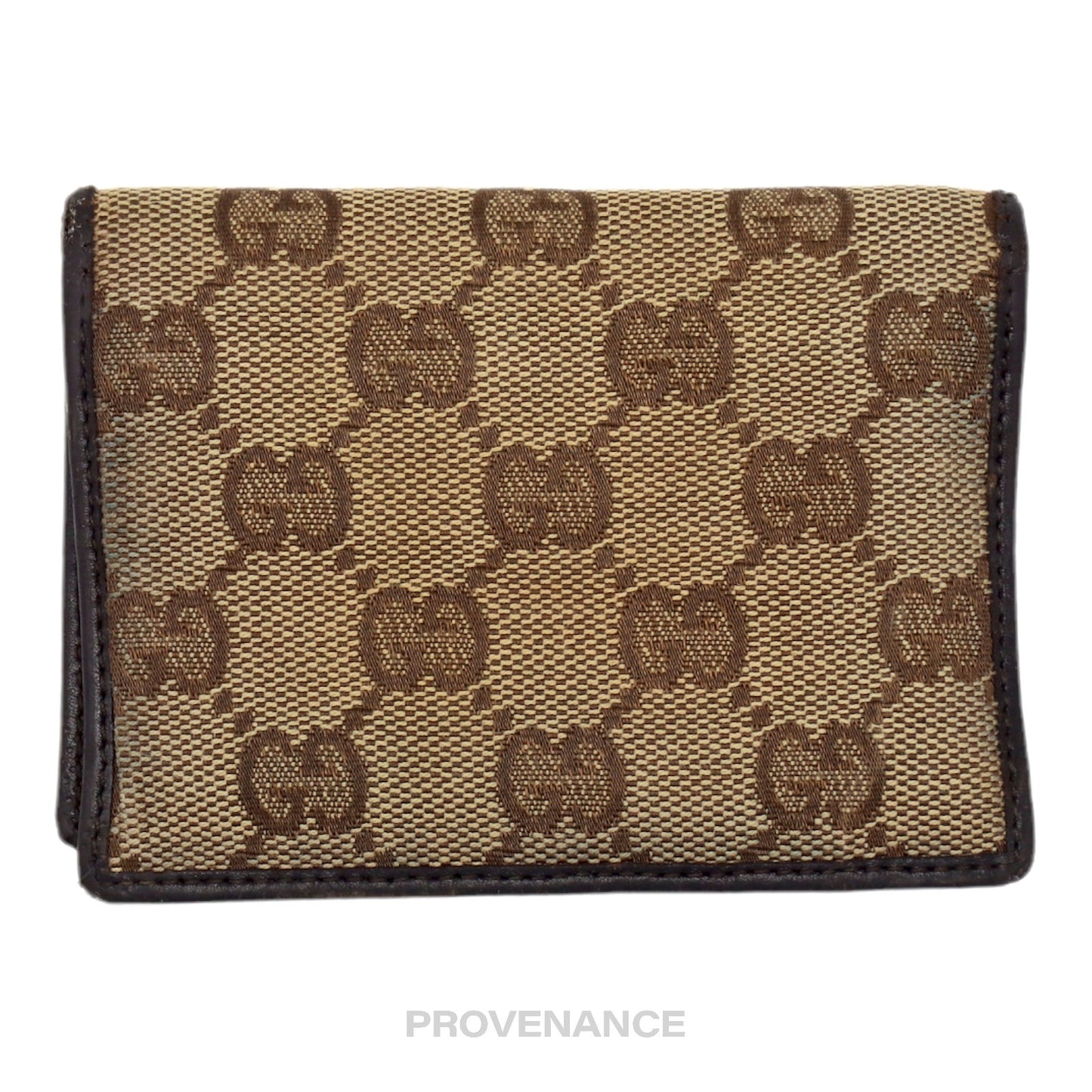 🔴 Gucci Card Wallet - GG Canvas Brown