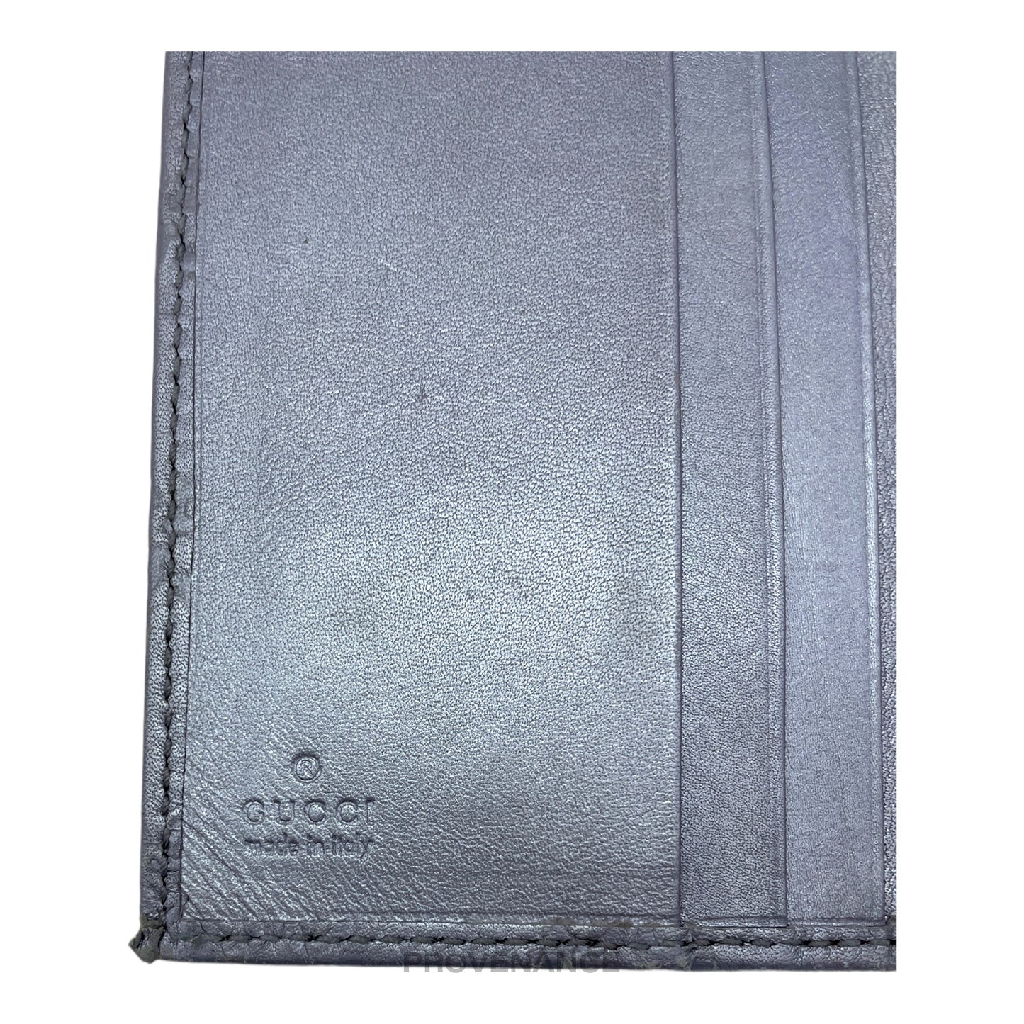 🔴 Gucci Heart Pocket Organizer Wallet - Metallic Lavender