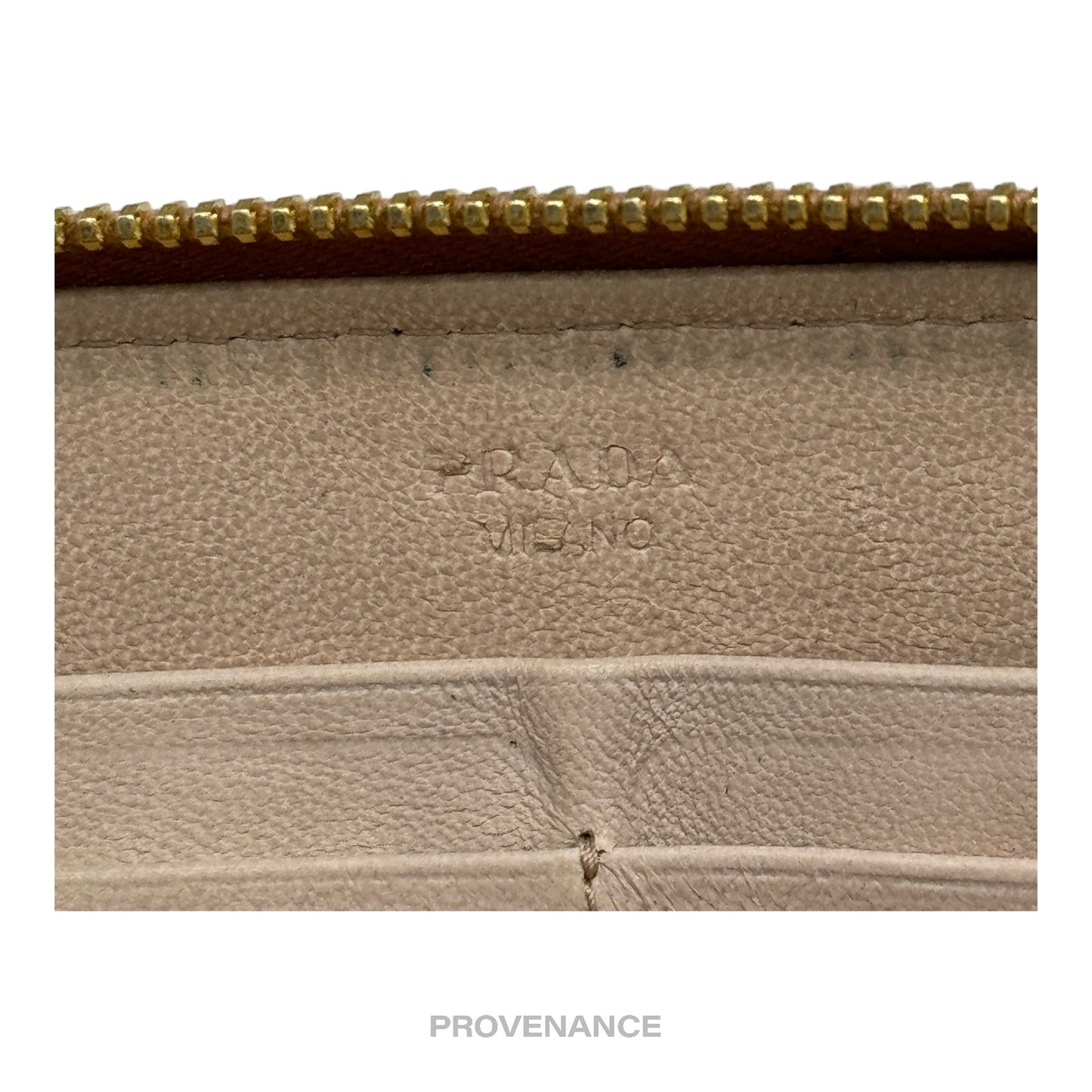 🔴 Prada Zip Long Wallet - Blush Nappa Gaufre Leather