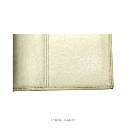 🔴 Gucci GG Canvas Long Wallet - White