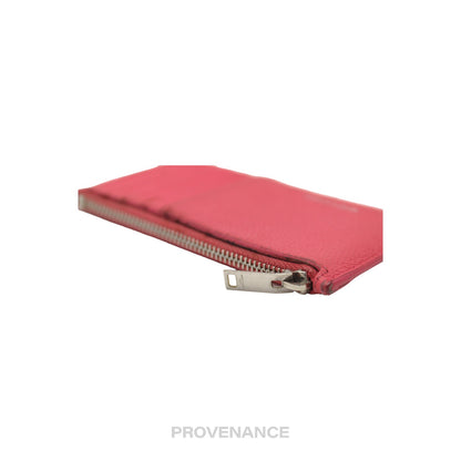 🔴 Saint Laurent Paris SLP Fragment Zip Card Wallet - Pink