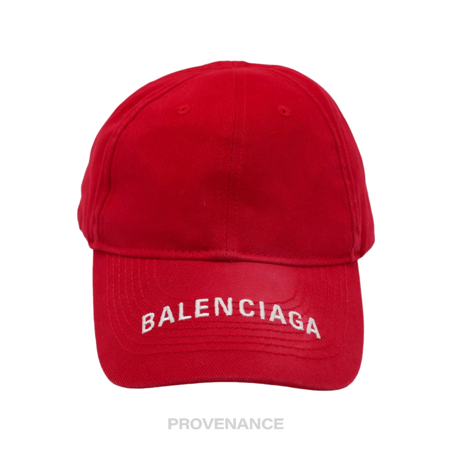 🔴 Balenciaga Embroidered Logo Cap - Red