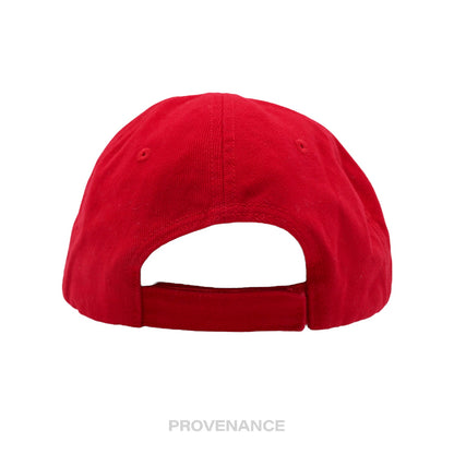 🔴 Balenciaga Embroidered Logo Cap - Red