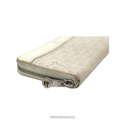 🔴 Goyard Matignon Zipped Wallet - White Goyardine