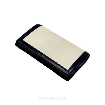 🔴  Saint Laurent Paris SLP Zip Long Wallet - Navy/Ivory