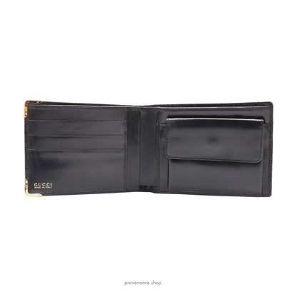 🔴 Gucci Bifold Wallet - Black Lizard Leather