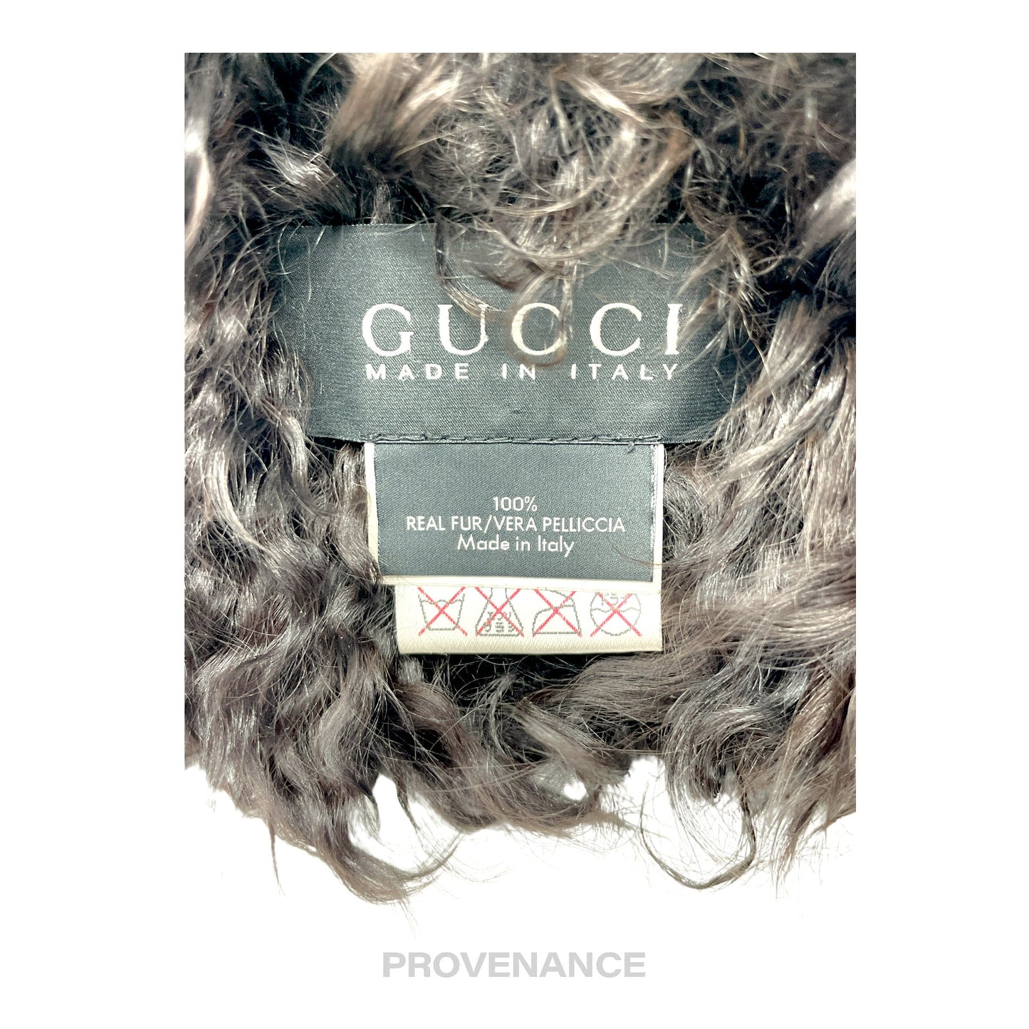 🔴 Gucci Curly Sheepskin Scarf - Dark Chocolate Brown