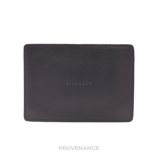 🔴 Givenchy Logo Card Holder Wallet - Black Leather