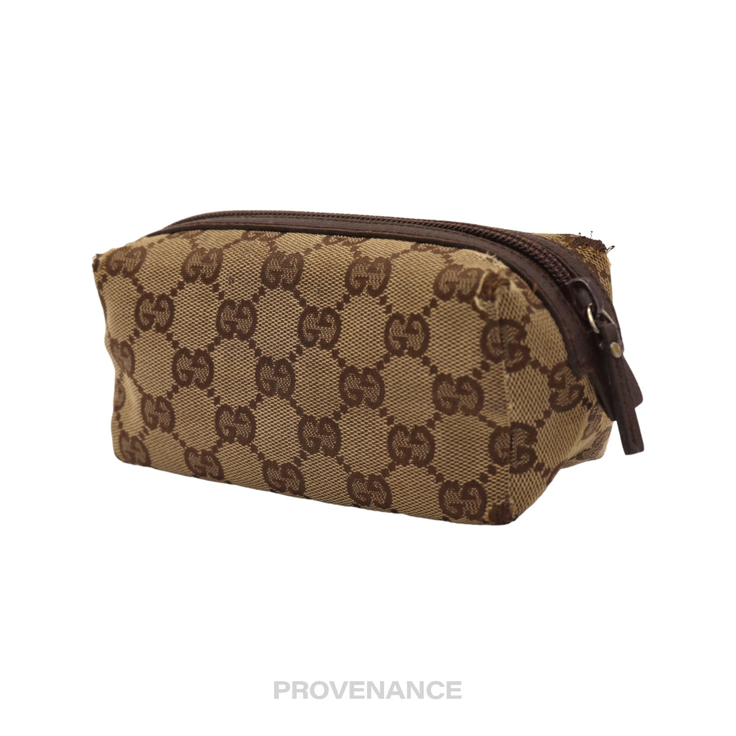 🔴 Gucci Cosmetic Pouch - Brown GG Canvas
