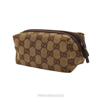 🔴 Gucci Cosmetic Pouch - Brown GG Canvas