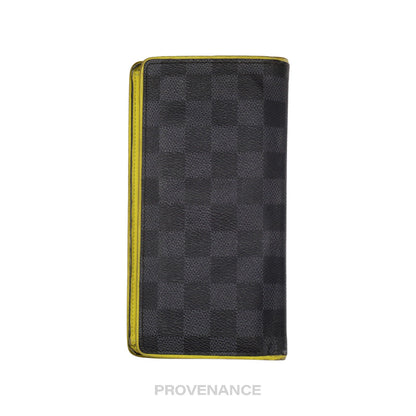 🔴 Louis Vuitton Brazza Long Wallet - Damier Graphite Yellow