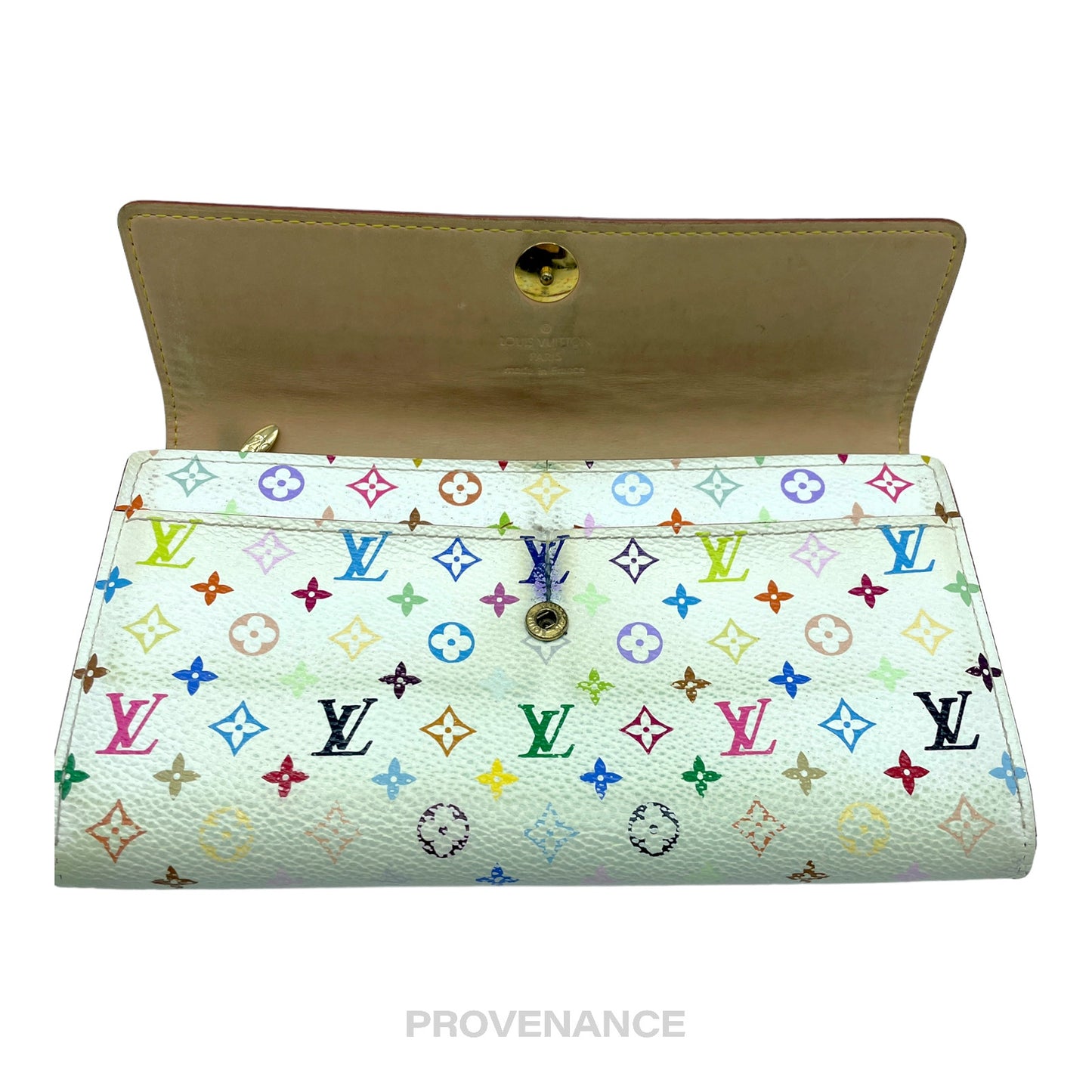 🔴 Louis Vuitton Sarah Long Wallet - Monogram Multicolore White