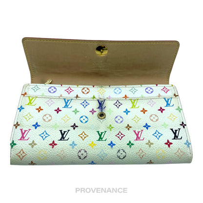 🔴 Louis Vuitton Sarah Long Wallet - Monogram Multicolore White