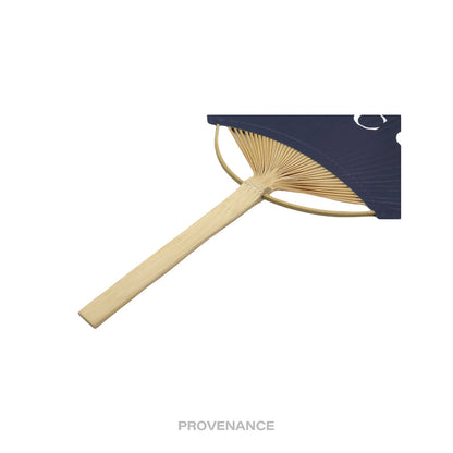 🔴 Gucci Logo Bamboo Hand Fan - Navy