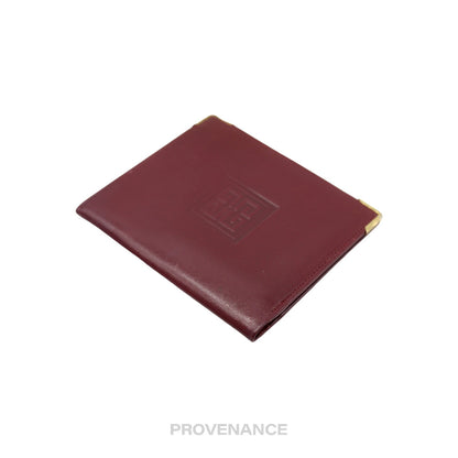 🔴 Givenchy ID Bifold Wallet - Burgundy Leather