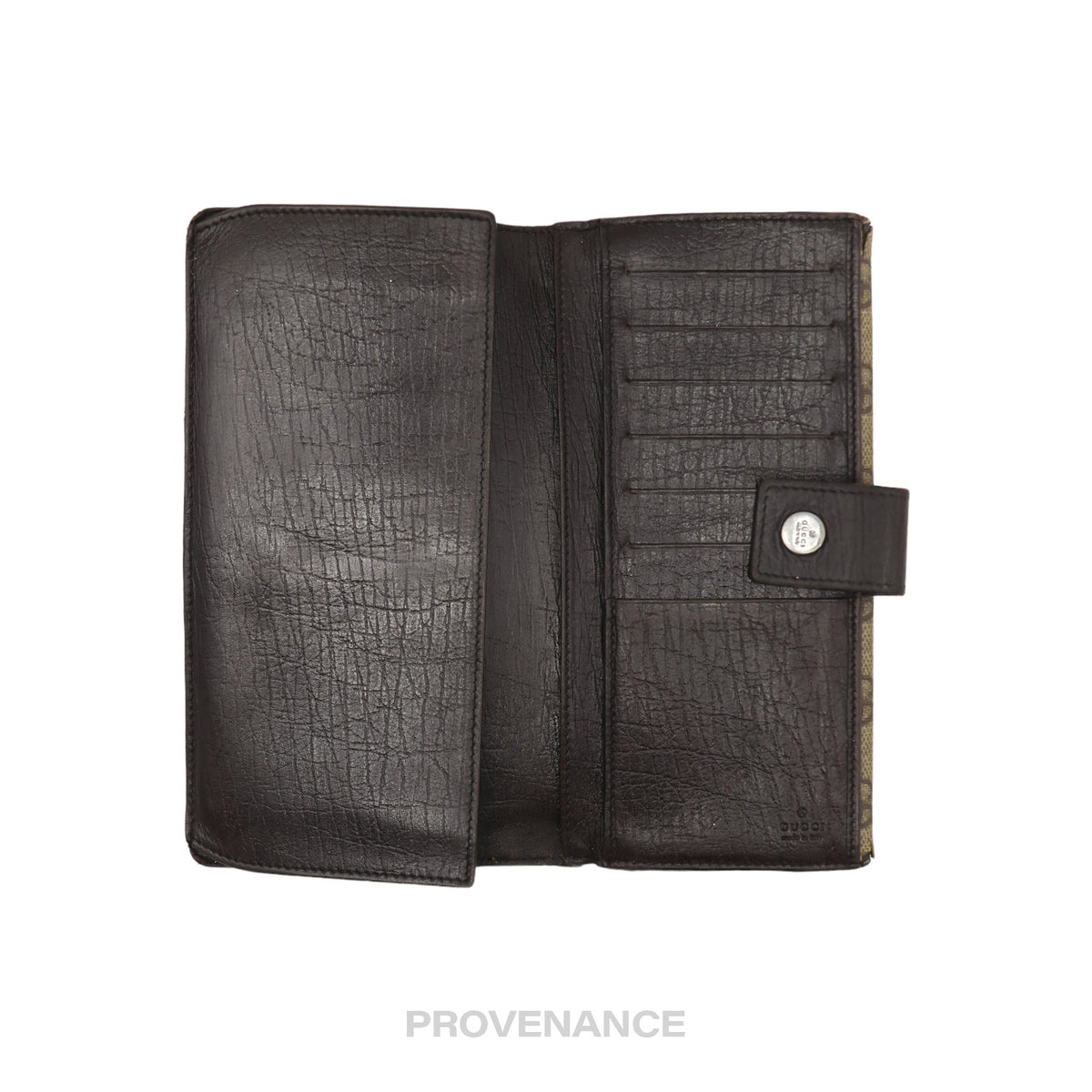 🔴 Gucci Long Wallet - GG Supreme Brown