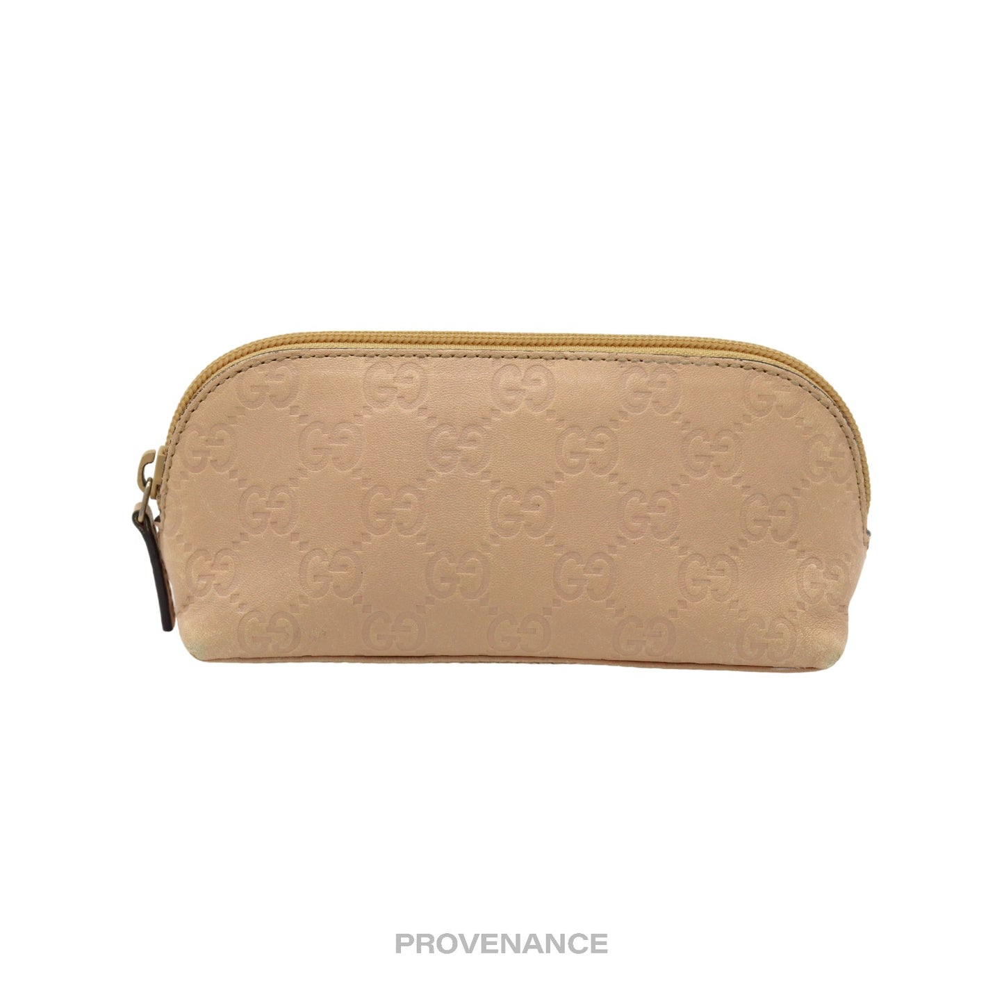 🔴 Gucci Cosmetic Pouch - Nude Guccissima Leather