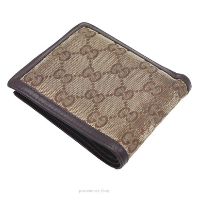 🔴 Gucci GG Canvas Bifold Wallet - Brown