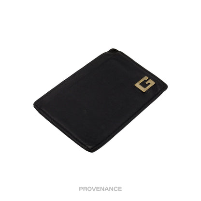 🔴 Gucci G Card Holder Wallet - Black Leather