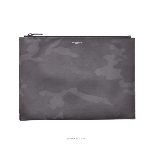 🔴 Saint Laurent Paris SLP Zipped Pouch - Shadow Camo