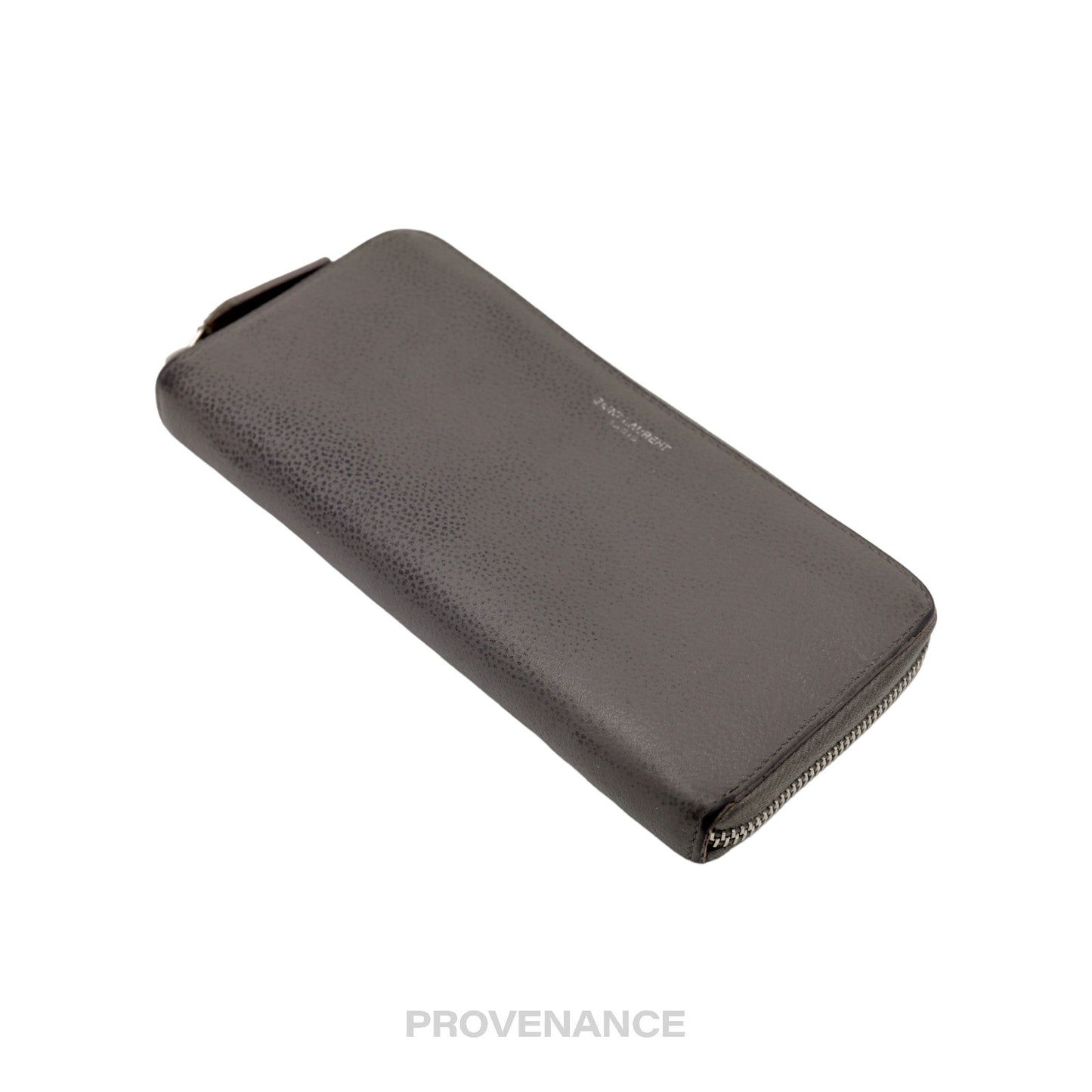 🔴 Saint Laurent Paris SLP Zip Long Wallet - Grey