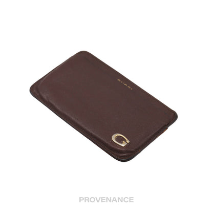 🔴 Gucci G Card Holder Wallet - Brown Leather