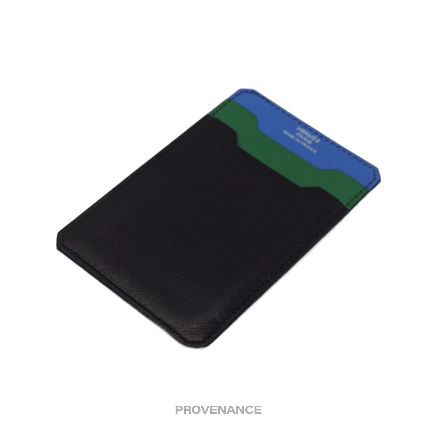 🔴 Hermès 3CC Wallet - Blue/Black/Green Leather