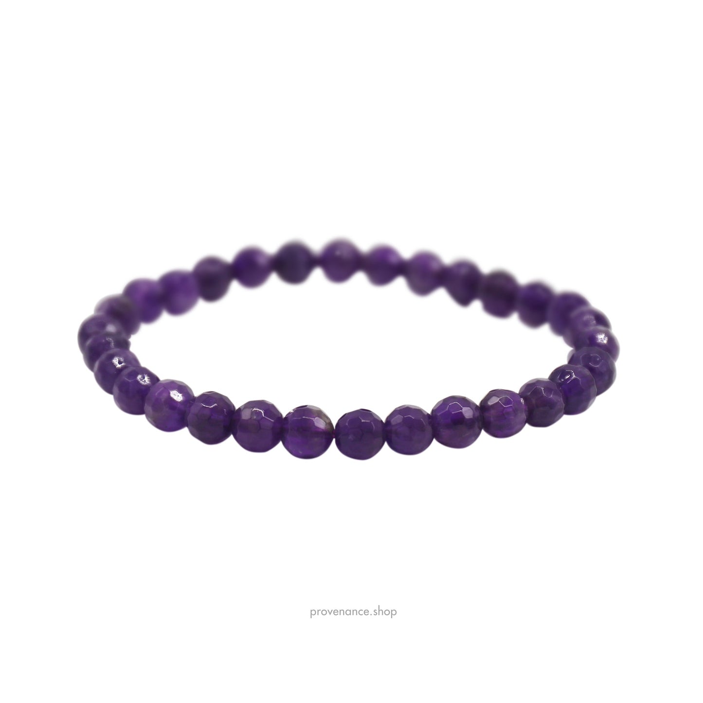 🔴 Bracelet - Faceted Purple Amethyst 6mm.