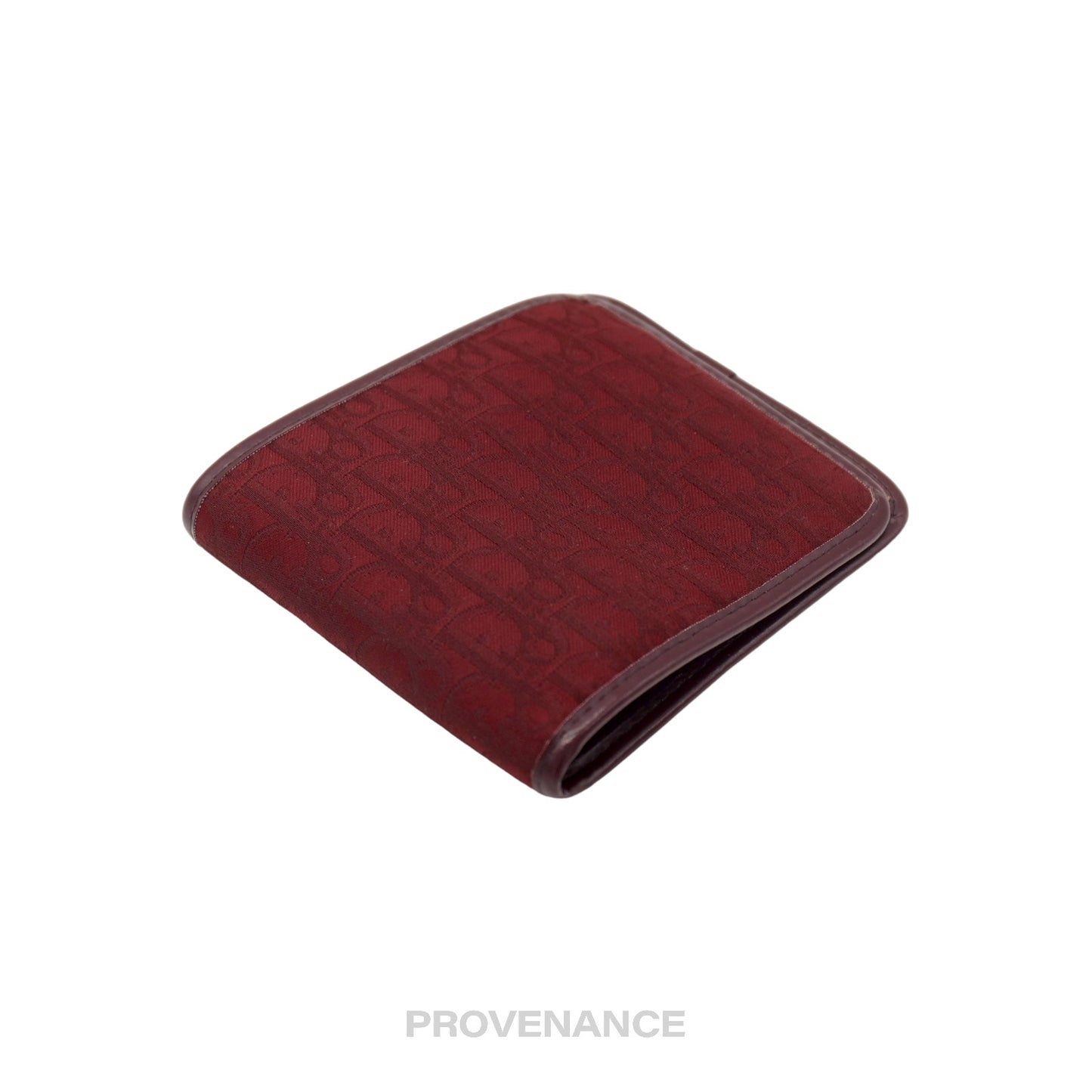 🔴 Dior Trotter Bifold Wallet - Burgundy Jacquard