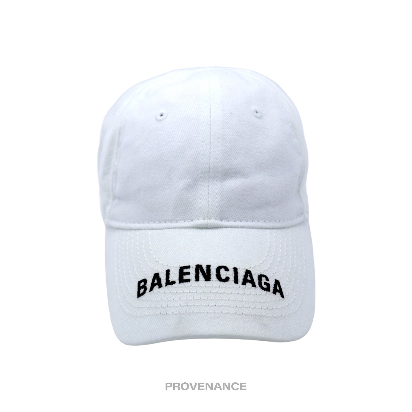 🔴 Balenciaga Embroidered Logo Cap - White